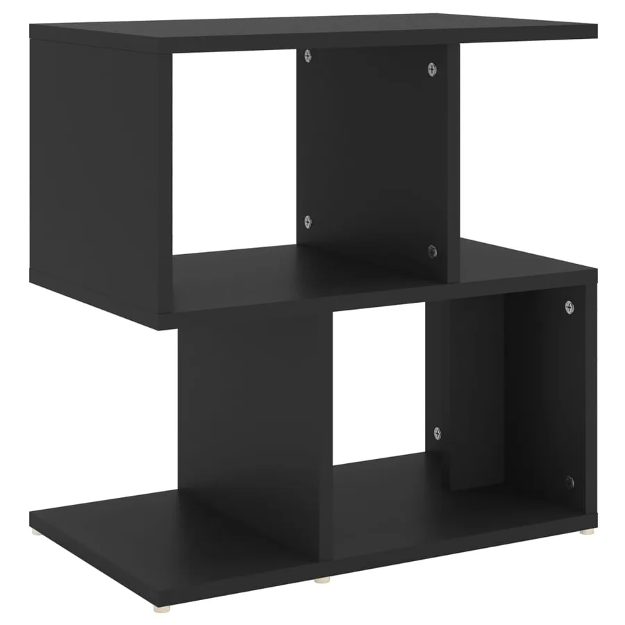 Table de chevet noir 50x30x51,5 cm bois d'ingénierie - 2