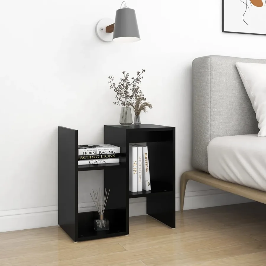Table de chevet noir 50x30x51,5 cm bois d'ingénierie - 3