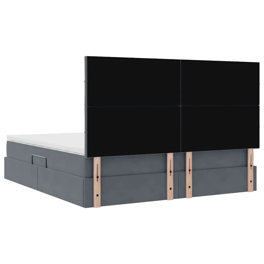 Lit de rangement LED avec matelas Gris foncé 160 x 200 cm - 12
