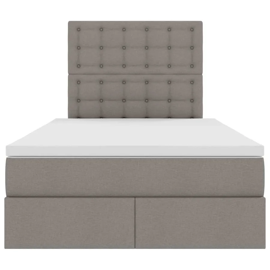 Lit avec rangement et matelas Taupe 120 x 190 cm tissu - 7