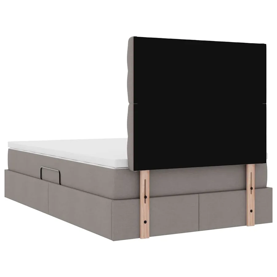 Lit de rangement LED avec matelas Taupe 120 x 190 cm Tissu - 12
