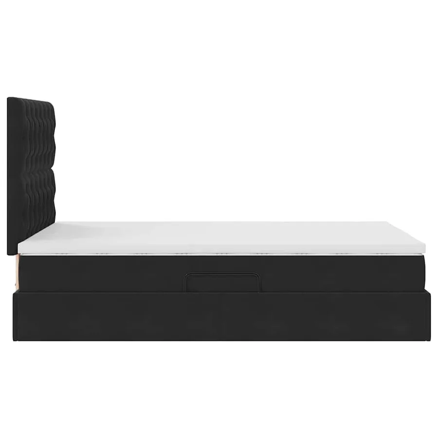 Lit de rangement LED avec matelas Noir 120 x 200 cm Velours - 11