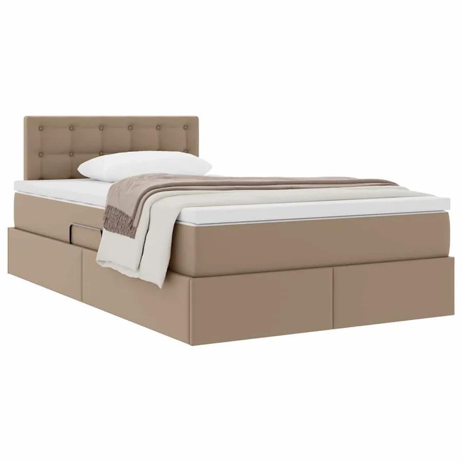 Lit avec rangement et matelas Cappuccino 120 x 190 cm - 3