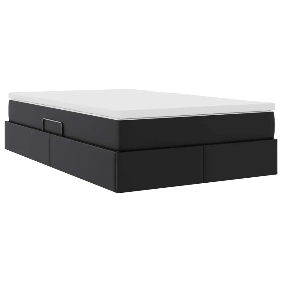 Lit avec rangement et matelas Noir 120 x 190 cm Simili cuir - 5