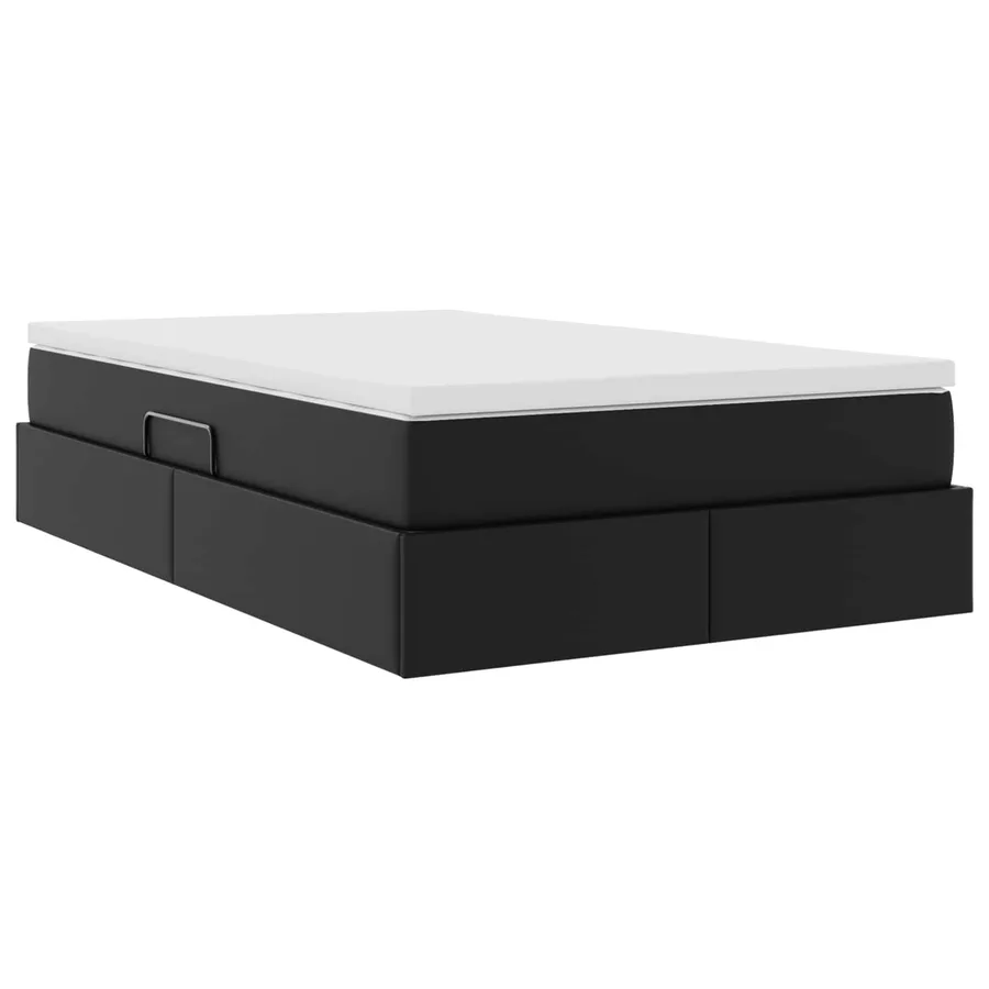 Lit avec rangement et matelas Noir 120 x 190 cm Simili cuir - 8
