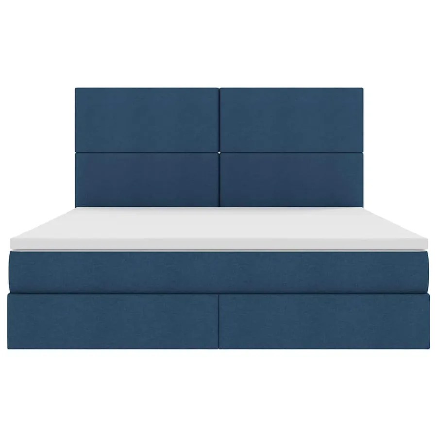 Lit avec rangement et matelas Bleu 160 x 200 cm tissu - 6