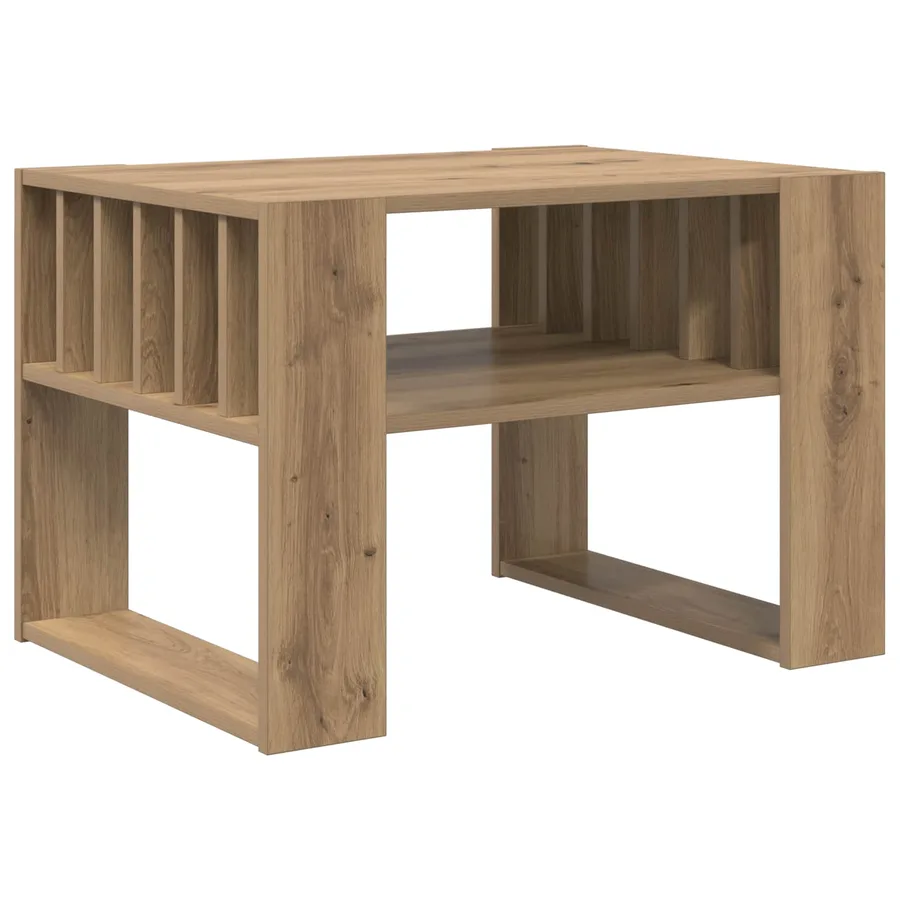 Table basse Chêne artisanal 66 x 49,5 x 45 cm Bois d'ingénierie - 2