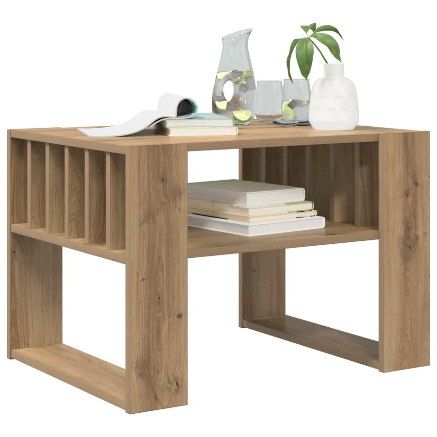 Table basse Chêne artisanal 66 x 49,5 x 45 cm Bois d'ingénierie - 3