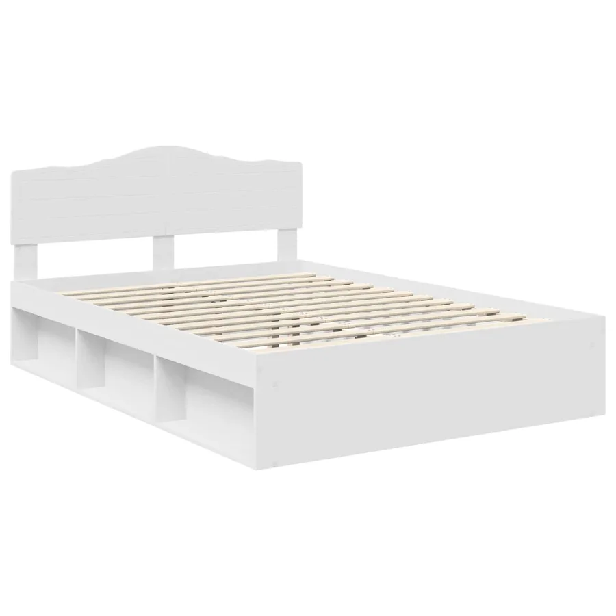 Cadre de lit Blanc 150 x 200 cm Bois de pin massif - 4