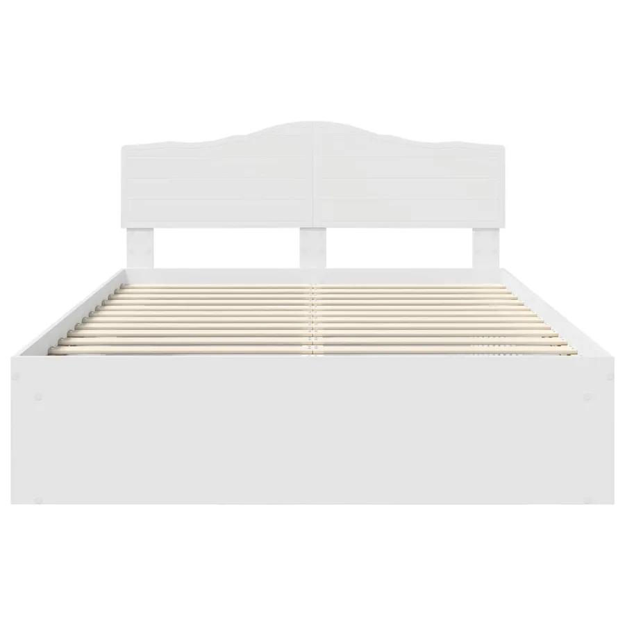 Cadre de lit Blanc 150 x 200 cm Bois de pin massif - 7
