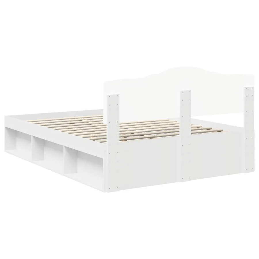 Cadre de lit Blanc 150 x 200 cm Bois de pin massif - 9