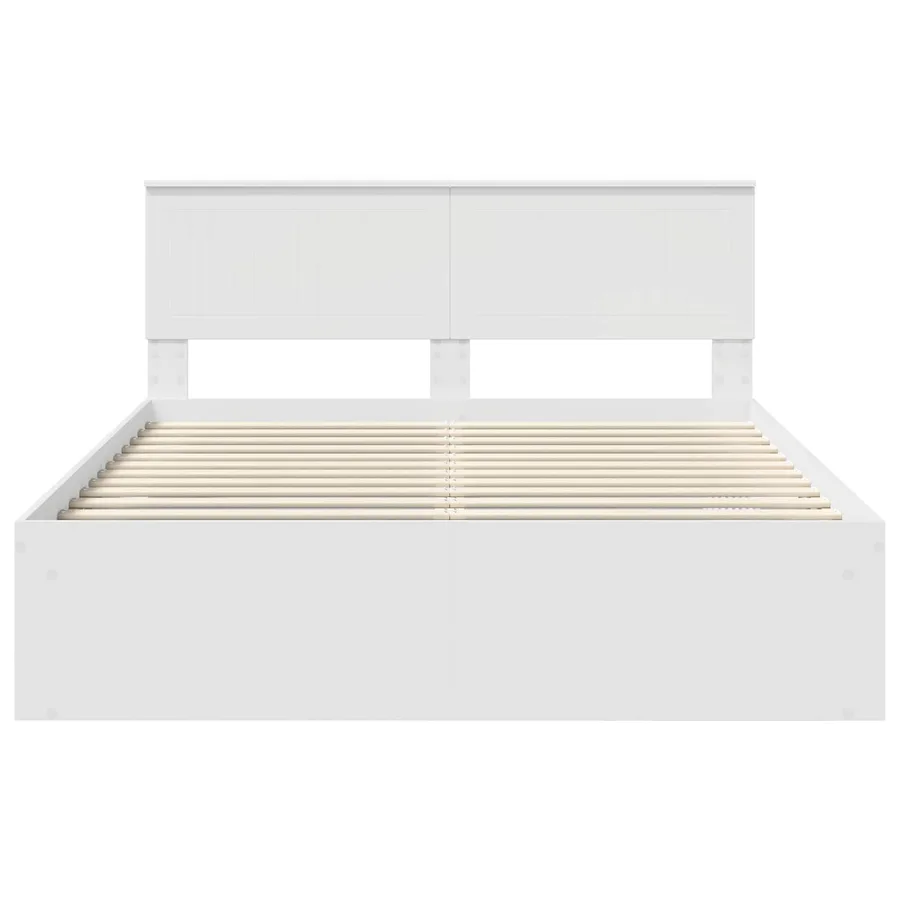 Cadre de lit avec tête de lit Blanc 150 x 200 cm Pin massif - 7