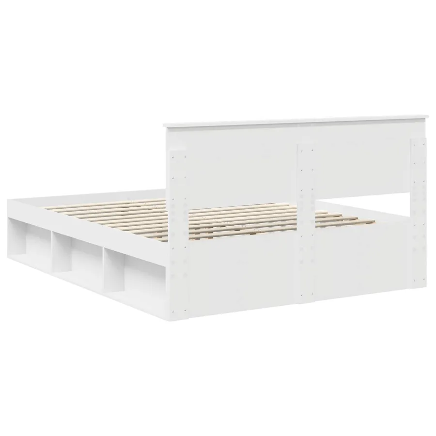 Cadre de lit avec tête de lit Blanc 150 x 200 cm Pin massif - 9