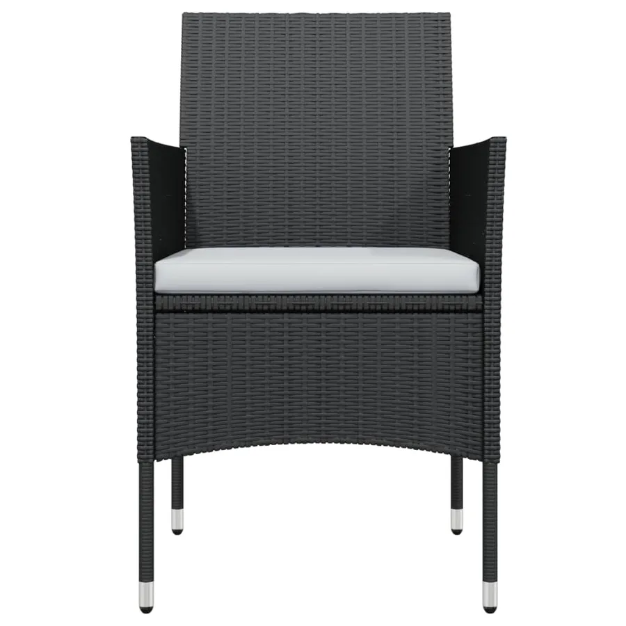 Ensemble à manger de jardin avec coussins 5 pcs Noir - 4