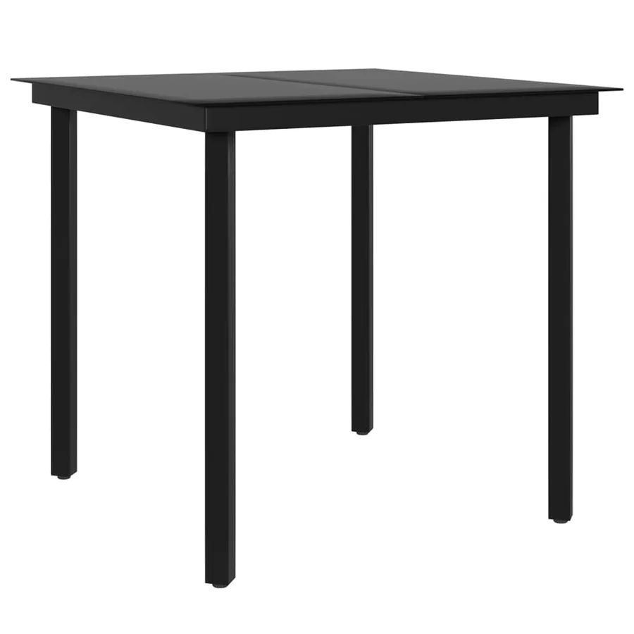 Ensemble à manger de jardin avec coussins 5 pcs Noir - 5