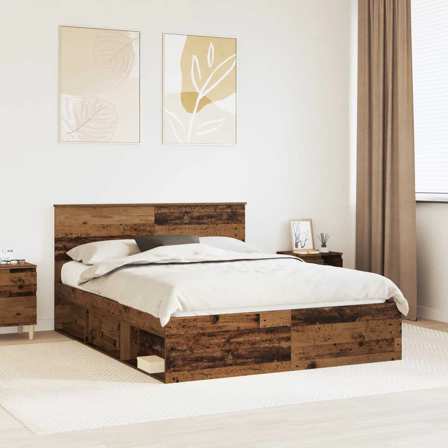Cadre de lit Bois ancien 150 x 200 cm Pin massif