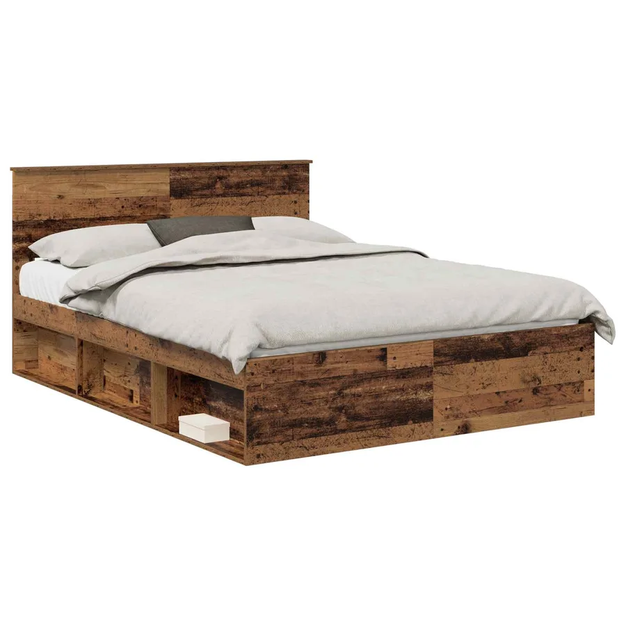 Cadre de lit Bois ancien 150 x 200 cm Pin massif - 2