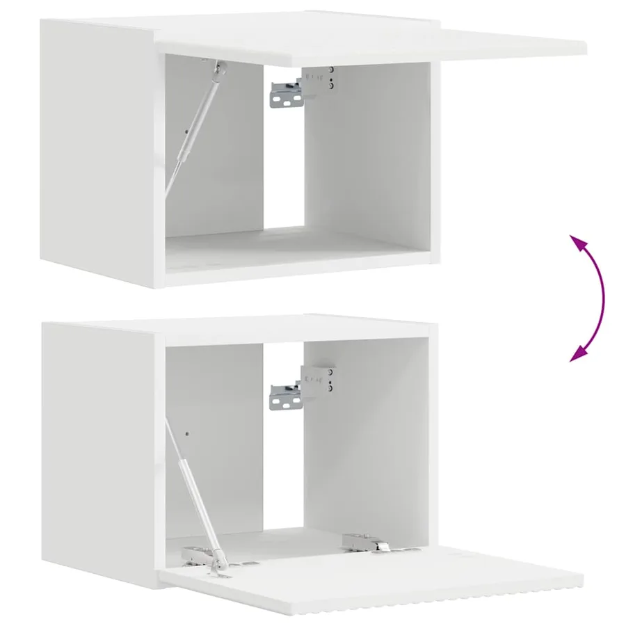 Meuble TV mural 2 pcs Blanc 39 x 31 x 29,5 cm Bois d'ingénierie - 12