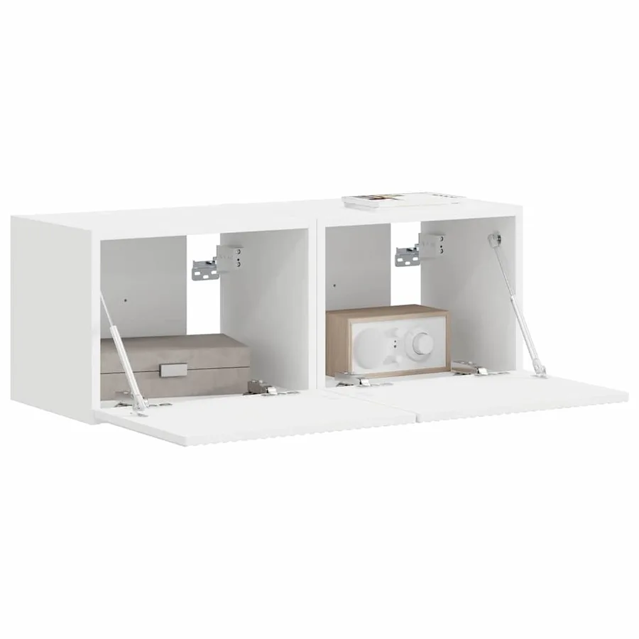 Meuble TV mural 2 pcs Blanc 39 x 31 x 29,5 cm Bois d'ingénierie - 3