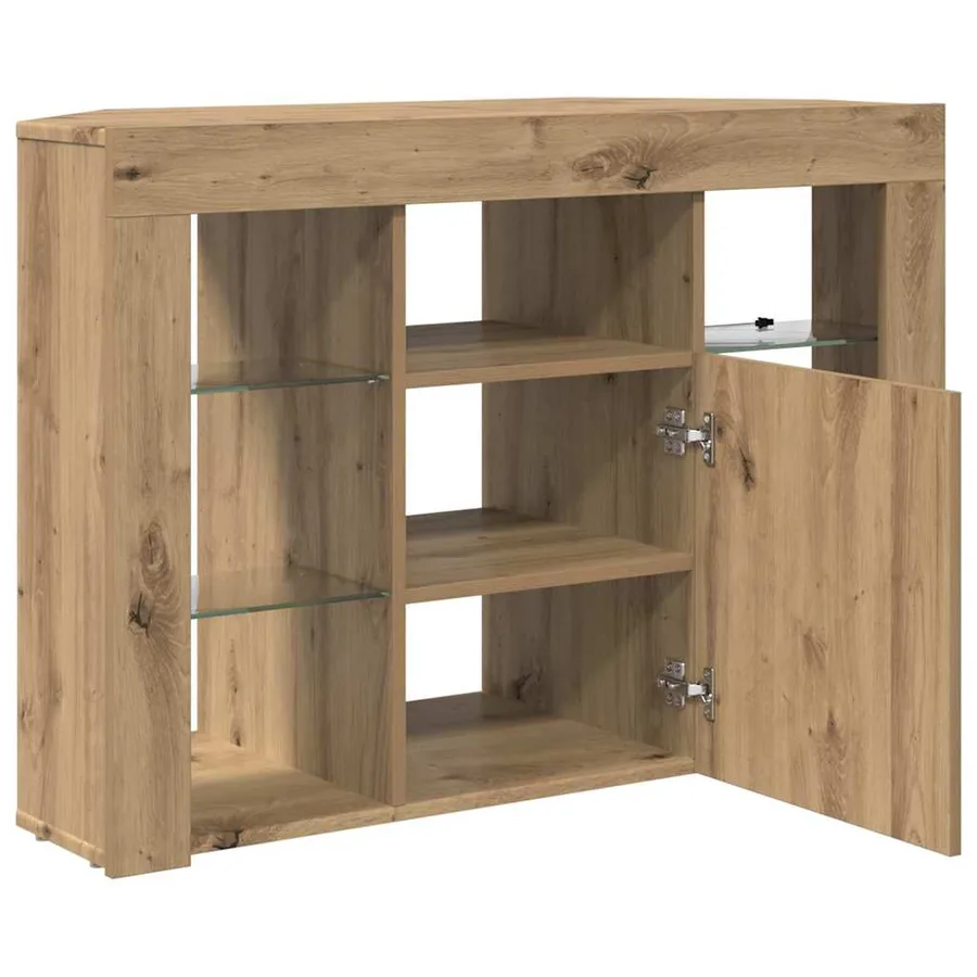 Meuble TV LED d'Angle 100x40x68cm Chêne artisanal - 14