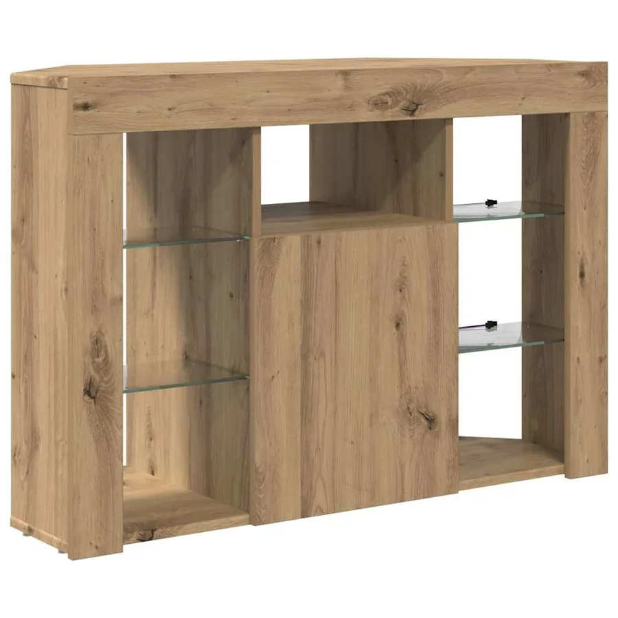 Meuble TV LED d'Angle 100x40x68cm Chêne artisanal - 6
