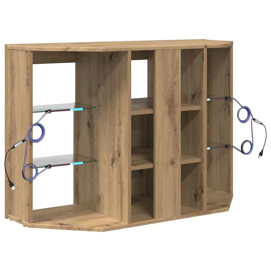 Meuble TV LED d'Angle 100x40x68cm Chêne artisanal - 8