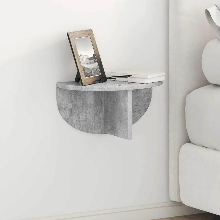Étagère Murale Montage mural 2 pcs Gris béton 38 x 19 x 19 cm