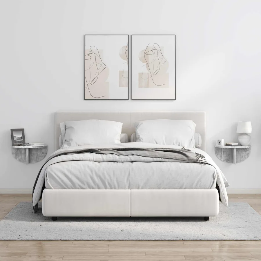 Étagère Murale Montage mural 2 pcs Gris béton 38 x 19 x 19 cm - 4