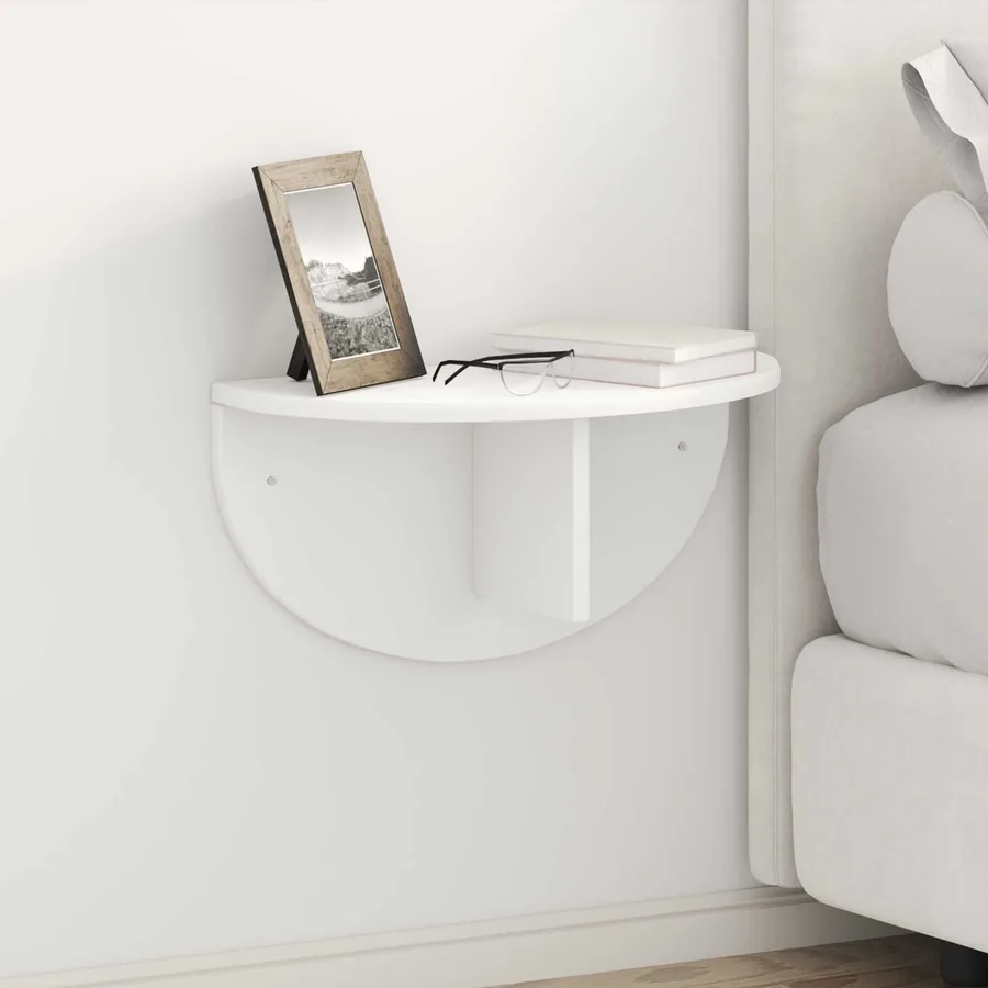Étagère Murale 2 pcs Blanc 48 x 24 x 24 cm Bois d'ingénierie