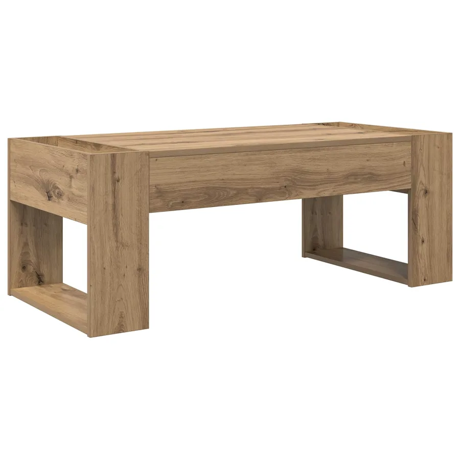 Table basse Chêne artisanal 110 x 50 x 41 cm Bois d'ingénierie - 7