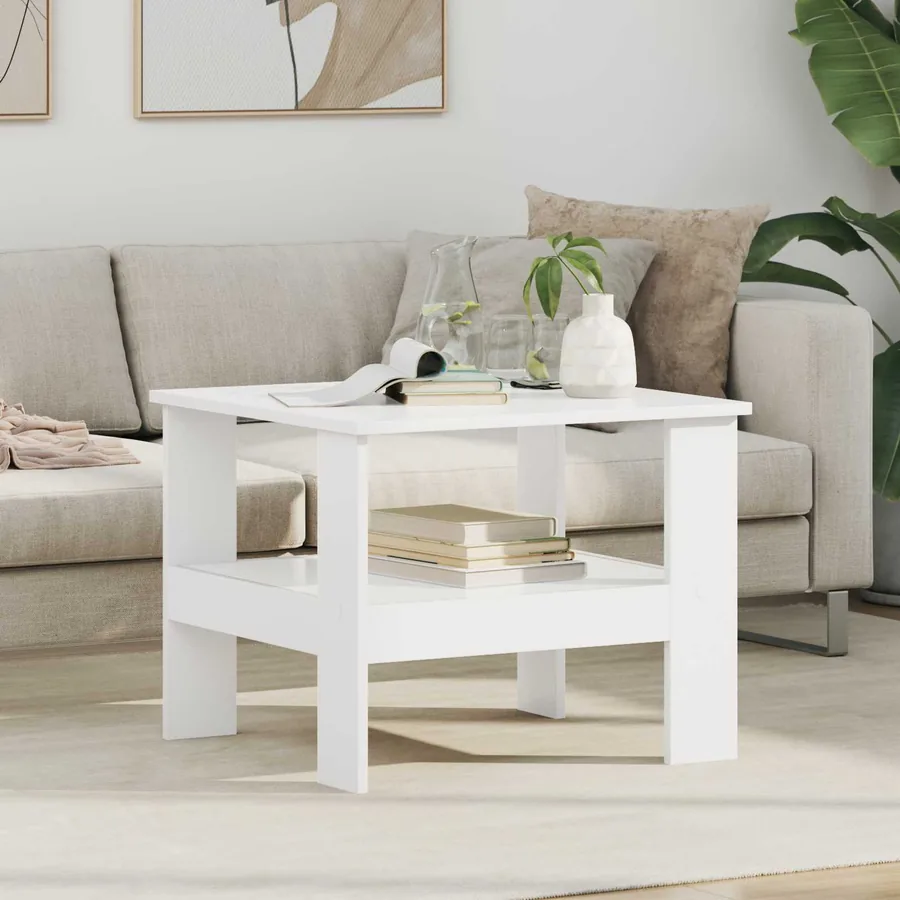 Table basse Blanc 57 x 55 x 45 cm Bois d'ingénierie