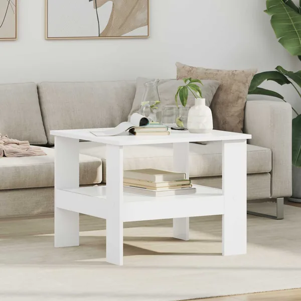 Table basse Blanc 57 x 55 x 45 cm Bois d'ingénierie