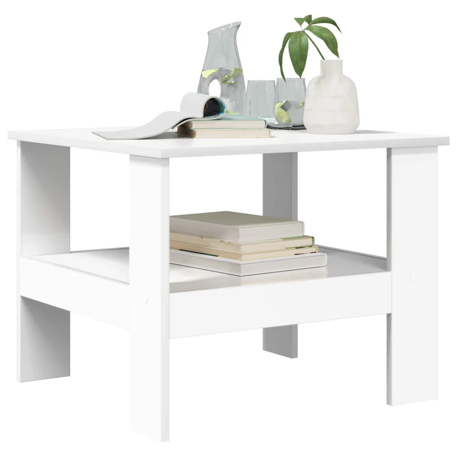Table basse Blanc 57 x 55 x 45 cm Bois d'ingénierie - 3