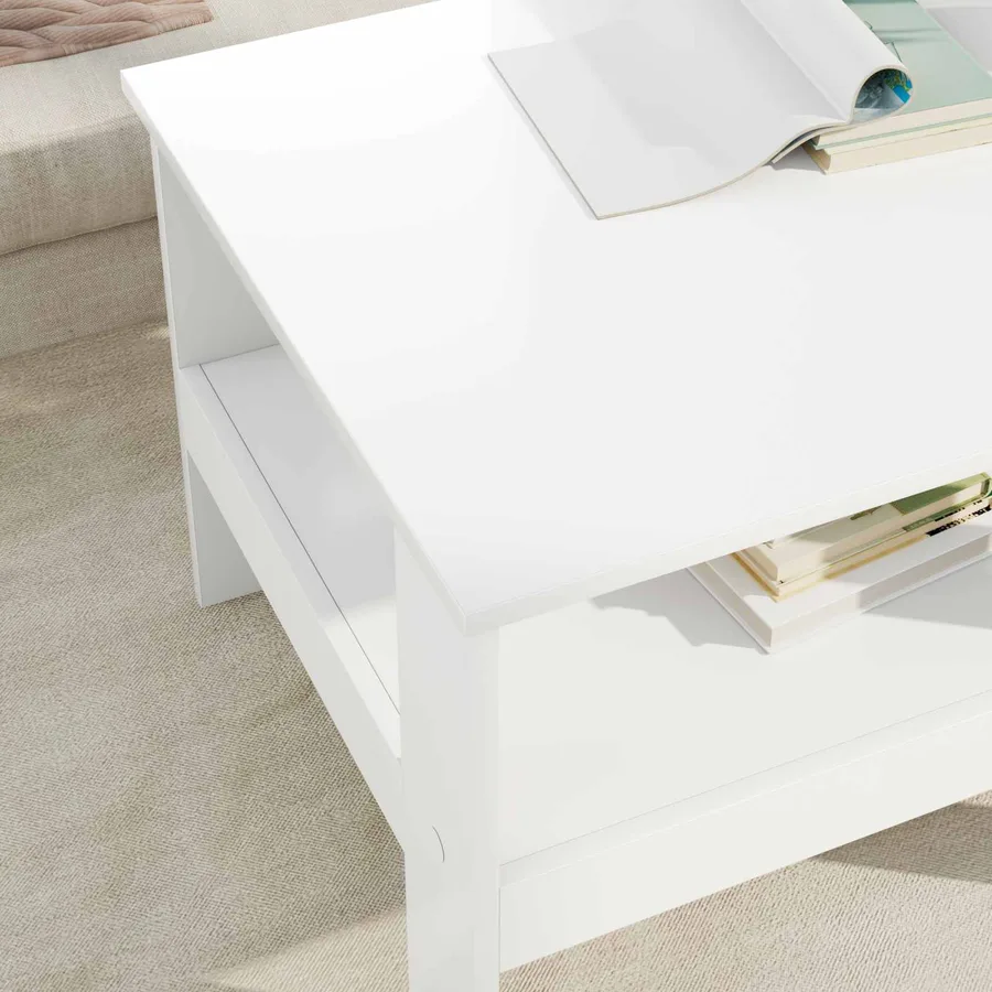 Table basse Blanc 57 x 55 x 45 cm Bois d'ingénierie - 4