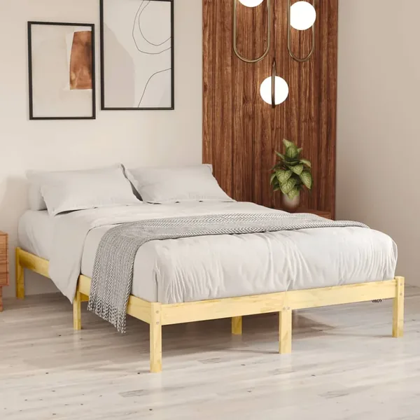 Bed frame without mattress solid wood 140x200 cm