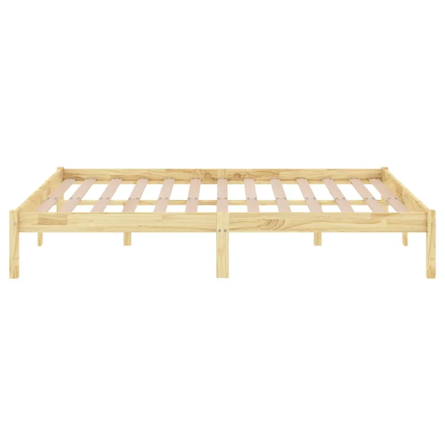 Cadre de lit sans matelas bois massif 140x200 cm - 5