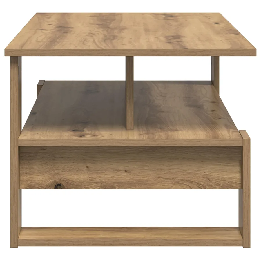 Table basse Chêne artisanal 90 x 50 x 40 cm Bois d'ingénierie - 6