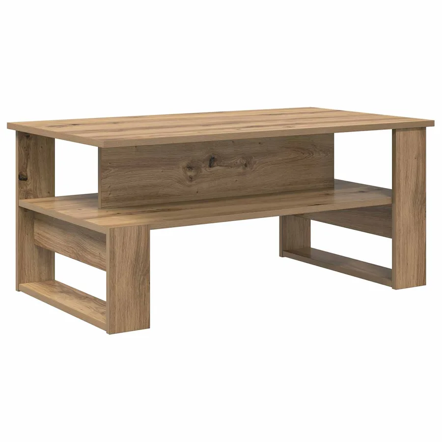 Table basse Chêne artisanal 90 x 50 x 40 cm Bois d'ingénierie - 7