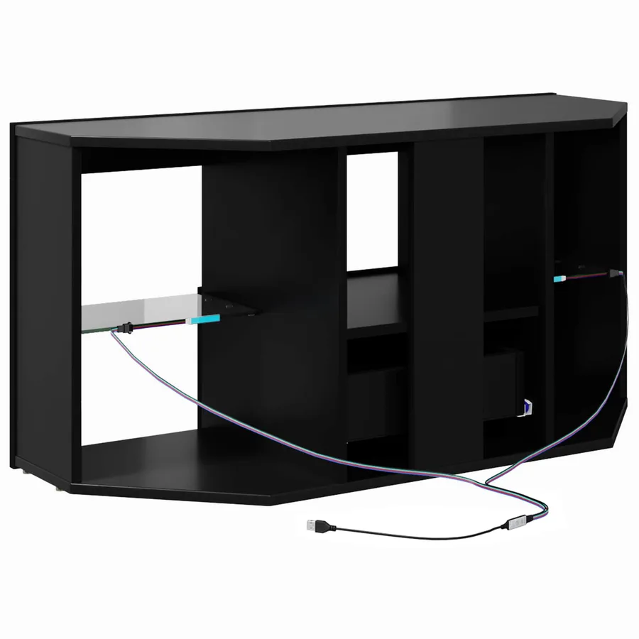 Meuble TV LED d'Angle Noir 100 x 40 x 50 cm Bois d'ingénierie - 10