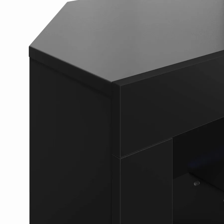 Meuble TV LED d'Angle Noir 100 x 40 x 50 cm Bois d'ingénierie - 11
