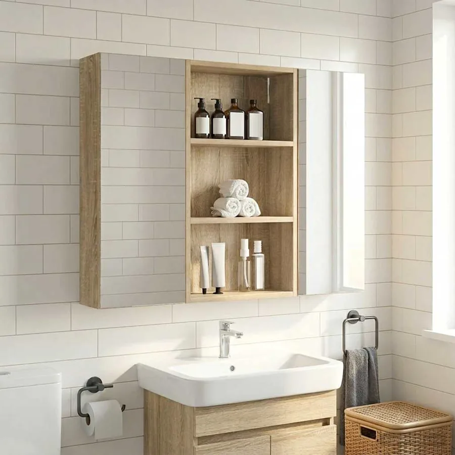 Armoire murale de salle de bain Chêne Sonoma 40 x 14 x 70 cm