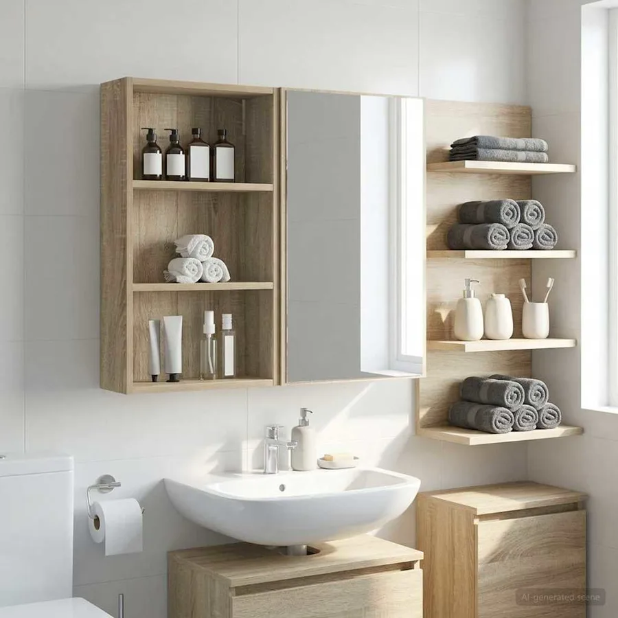 Armoire murale de salle de bain Chêne Sonoma 40 x 14 x 70 cm - 4
