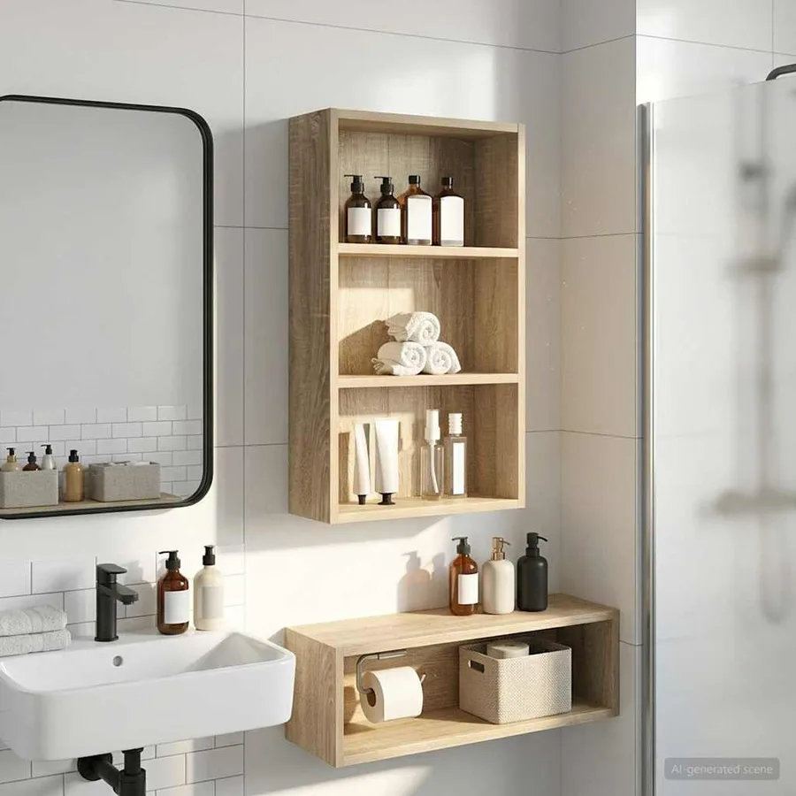 Armoire murale de salle de bain Chêne Sonoma 40 x 14 x 70 cm - 5