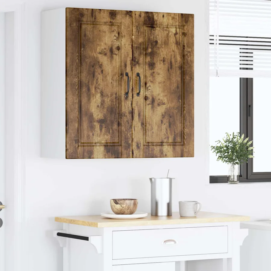 Meuble mural PORTO Chêne fumé 80 x 31 x 80 cm Bois d'ingénierie - 4