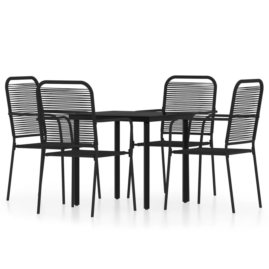 Ensemble à manger de jardin 5 pcs Noir - 2