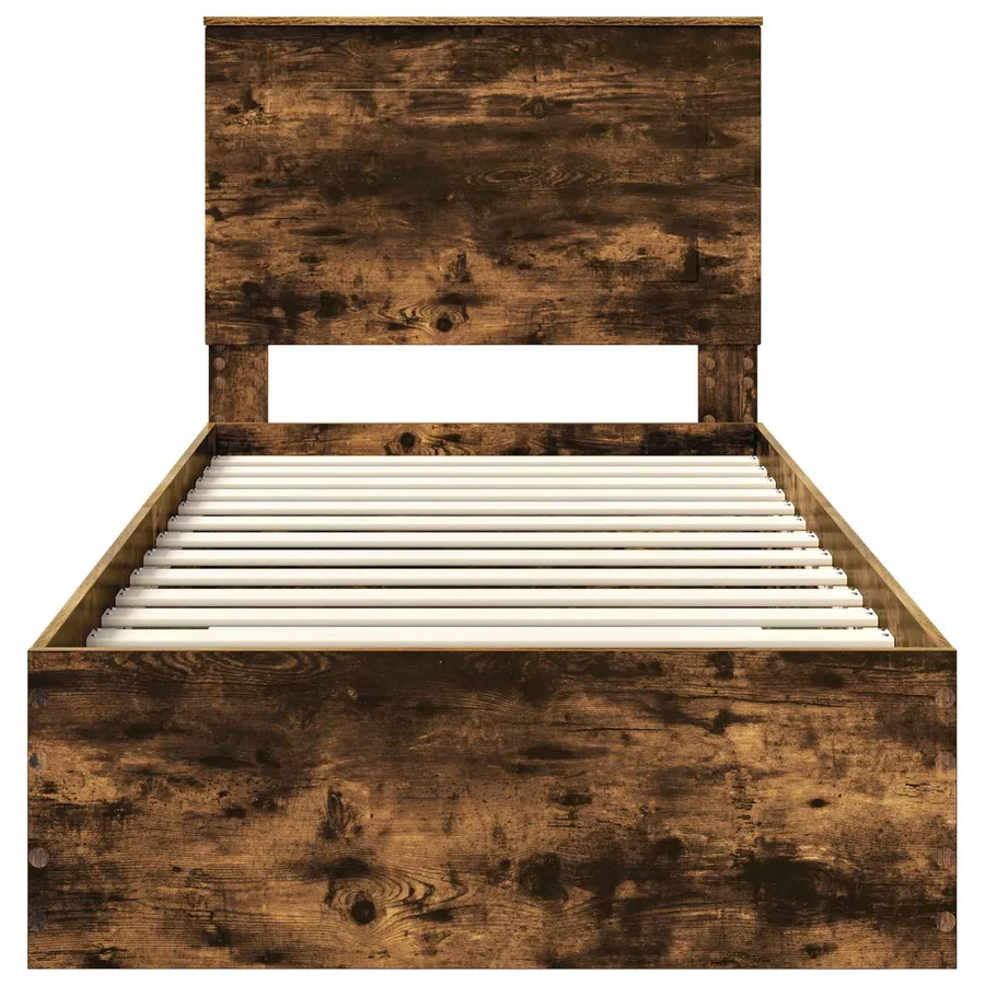 Cadre de lit Chêne fumé 90 x 190 cm Bois d'ingénierie - 7