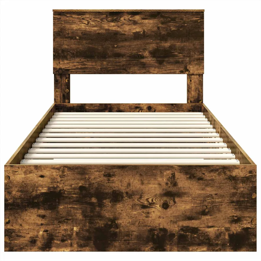 Cadre de lit Chêne fumé 90 x 190 cm Bois d'ingénierie - 7
