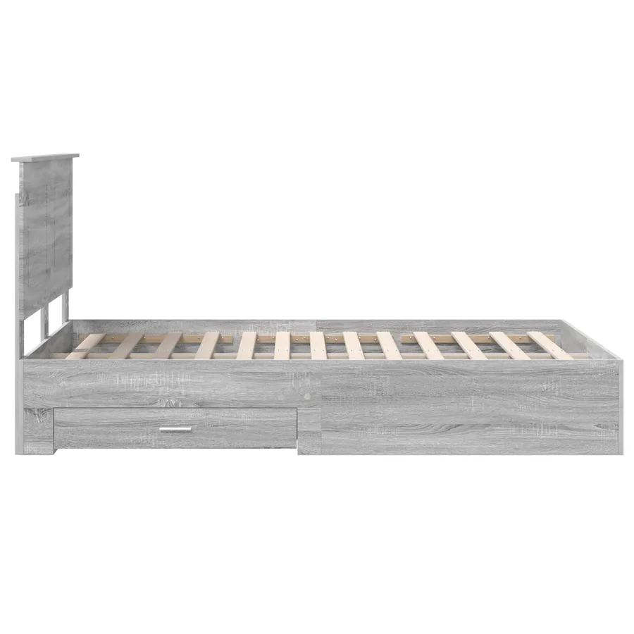 Cadre de lit Gris Sonoma 120 x 190 cm Bois d'ingénierie - 9