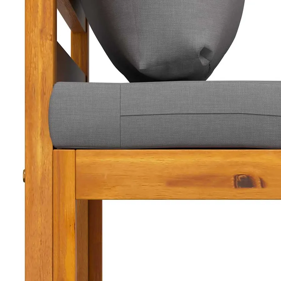 Salon de jardin 3 pcs avec coussins Bois d'acacia solide - 11