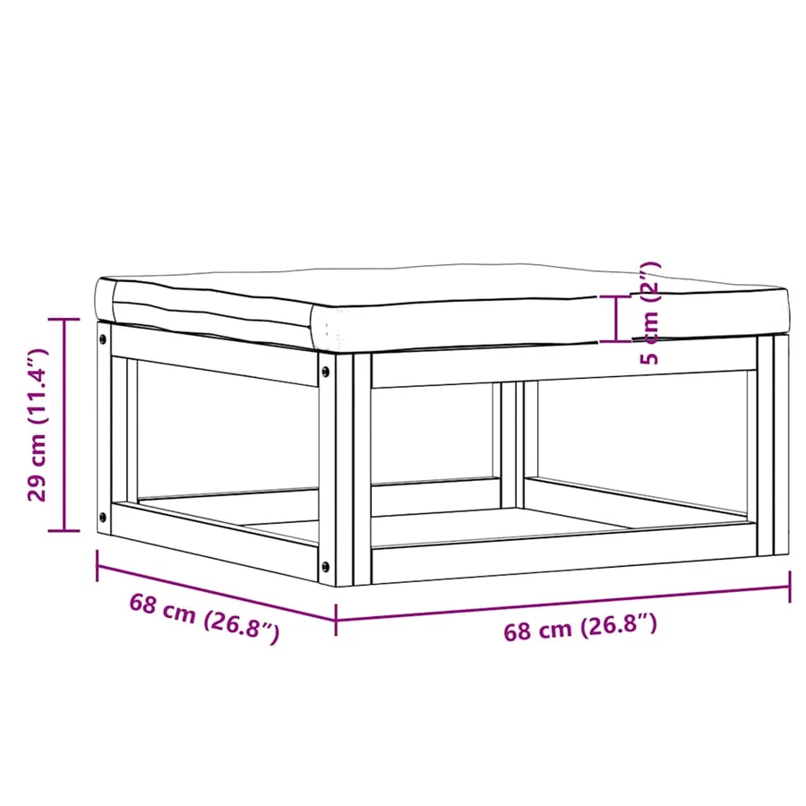 Salon de jardin 3 pcs avec coussins Bois d'acacia solide - 17